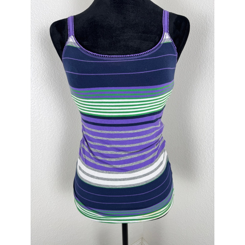Aeropostale Tank Top Striped Purple Blue Green White Sleeveless Medium M